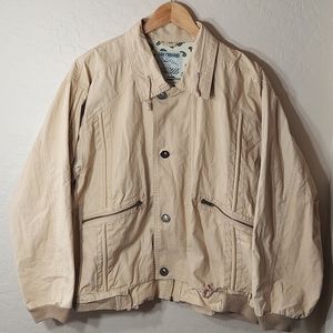 Mens Jacket Beige Small Greyhound Number One 100% Cotton
